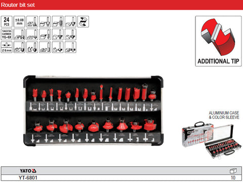 YATO YT-6801 ROUTER BIT SET